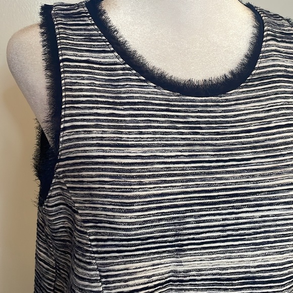 [Vanessa Virginia] Navy/White Striped Knit Blouse - Size Medium - Picture 2 of 5